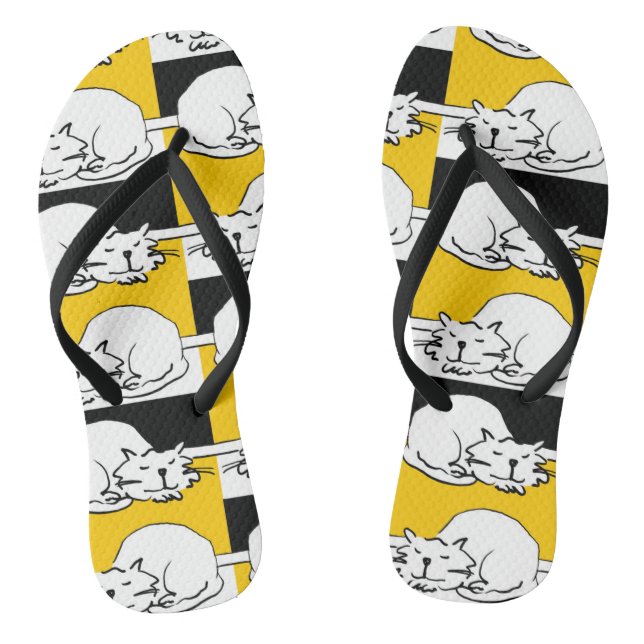 That Cat is sleeping. Flip Flops (Footbed)