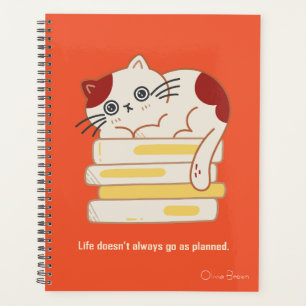 That Cat Life Cute Cat Red with Name Planner