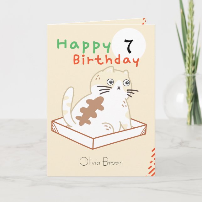 That Cat Life Cute Kitty Kids Name Editable  Card (Front)