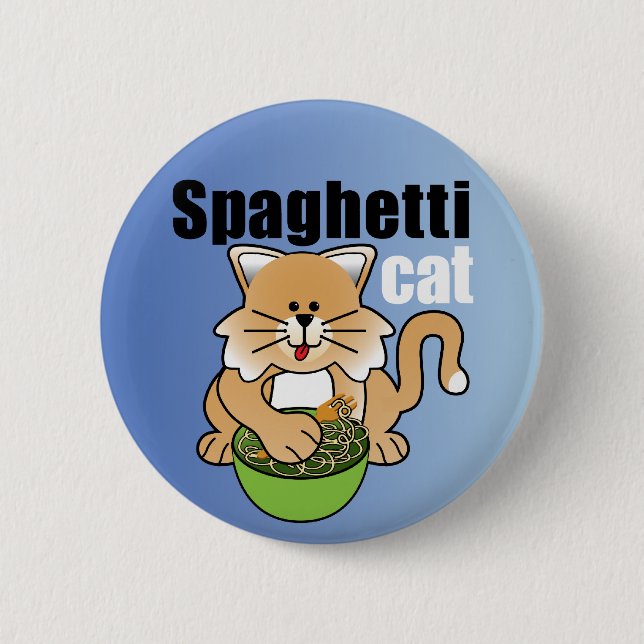 That Crazy Spaghetti Cat 6 Cm Round Badge (Front)