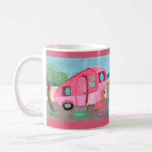 That Cute Pink Fifties Beach Trailer Coffee Mug