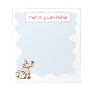 That Dog Life Cute Dog Bones Blue  Notepad