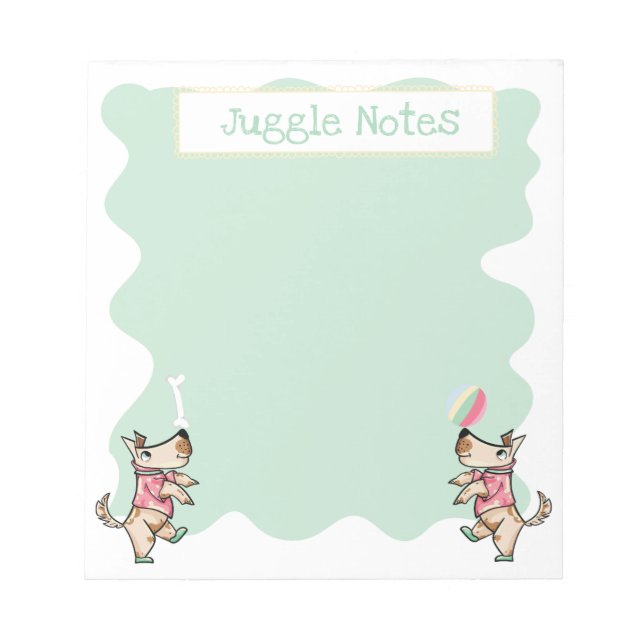 That Dog Life Dog Bone Ball Green Notepad (Front)