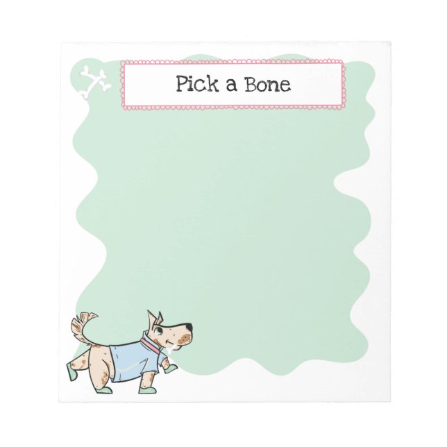 That Dog Life Dog Bone Green Notepad (Front)