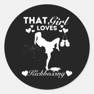 That Girl Loves Kickboxing Classic Round Sticker
