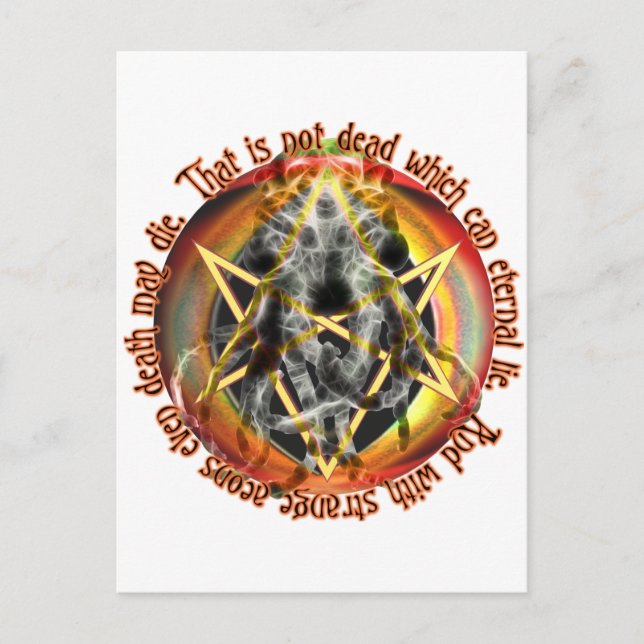 That is not dead which can eternal lie postcard (Front)