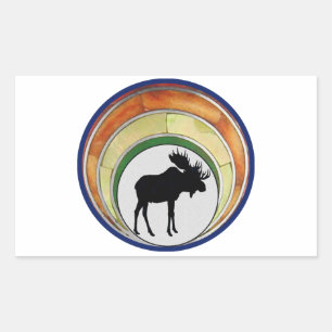 That moose crown rectangular sticker