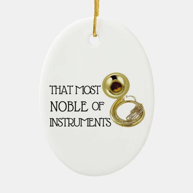 That Most Noble of Instruments - Sousaphone Ceramic Tree Decoration (Front)