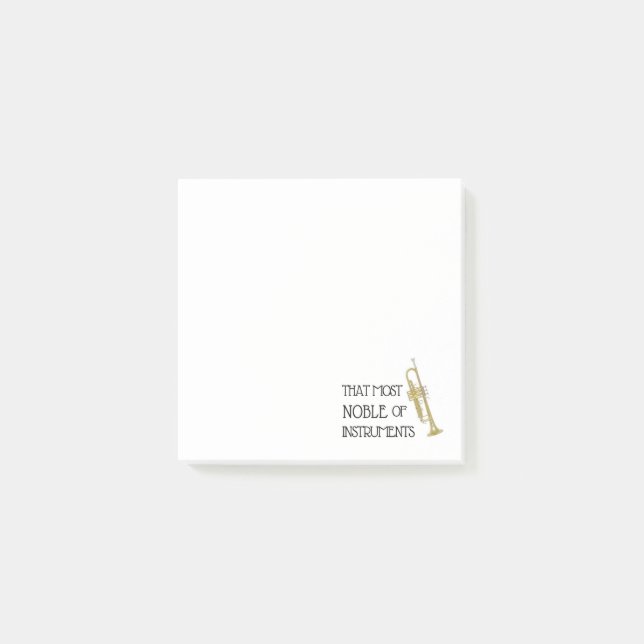 That Most Noble of Instruments - Trumpet Post-it Notes (Front)