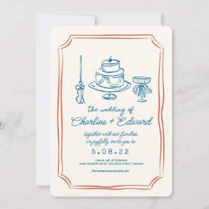 That’s Amore Funky Drawing Handwritting Wedding  Invitation