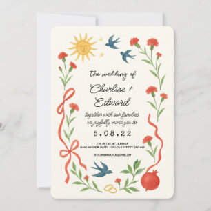 That’s Amore Funky Drawing Handwritting Wedding  Invitation