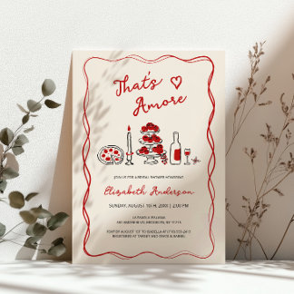 That’s Amore Hand Drawn Italian Red Bridal Shower Invitation