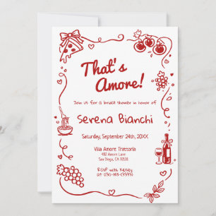 That’s Amore Italian Doodle bridal shower  Invitation