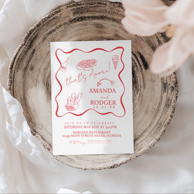 That’s Amore Italian Doodles Wedding Invitation (Creator Uploaded)
