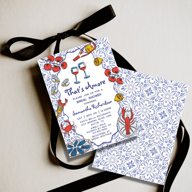 That’s Amore Italian Mediterranean Bridal Shower Invitation (Creator Uploaded)