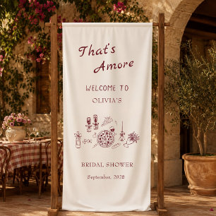 That’s amore italian pizza and wine bridal shower banner