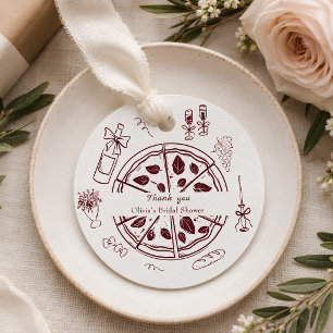 That’s amore italian pizza and wine bridal shower favour tags