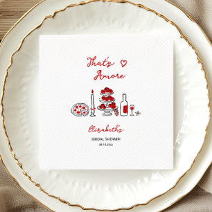 That’s Amore Italian Red Bridal Shower Napkin