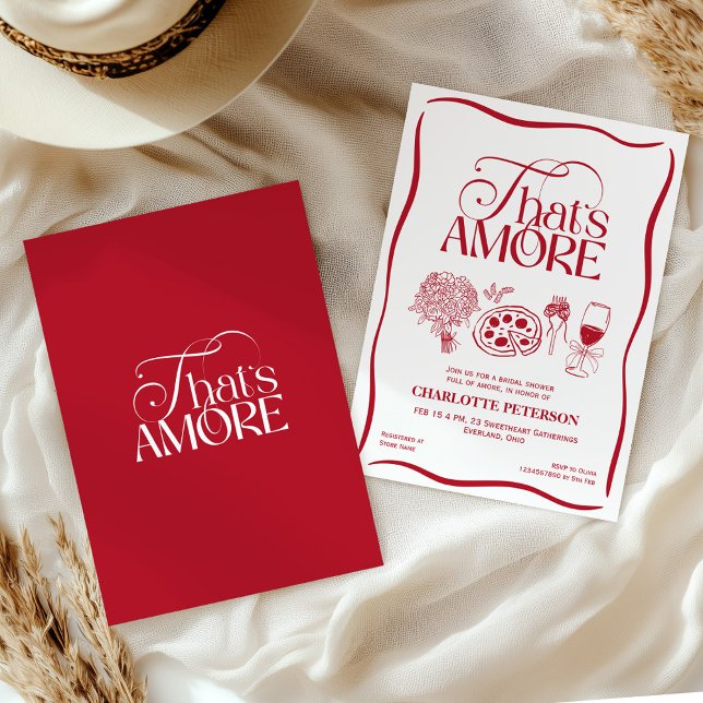 That’s Amore Red Bridal Shower Invitation (Creator Uploaded)