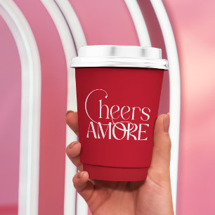 That’s Amore Red hand drawn Bridal Shower Paper Cups