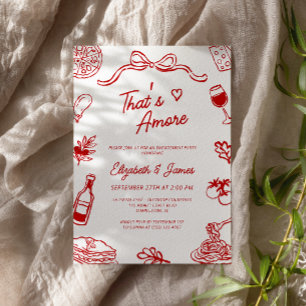 That’s Amore Red Italian Engagement Party Invitation