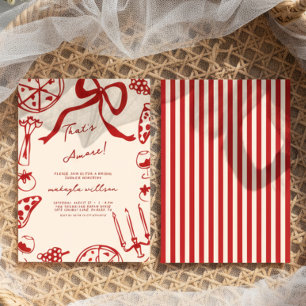 That’s Amore Red Italian Sketch Food Bridal Shower Invitation