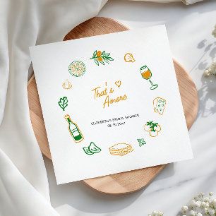 That’s Amore Rustic Italian Food Yellow Green Napkin