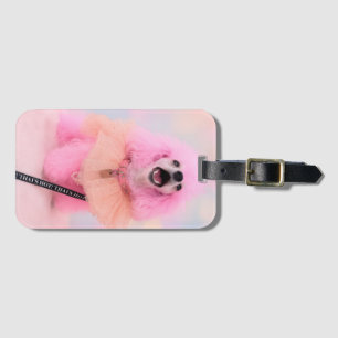 That’s Hot That’s Pink Retro Kawaii Poodle Poster Luggage Tag