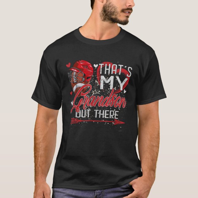That s My Grandson Out There Football Grandma Moth T-Shirt (Front)