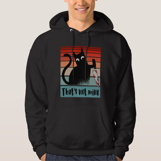 That’s not mine, Innocent Cat with knife Postcard  Hoodie (Front)