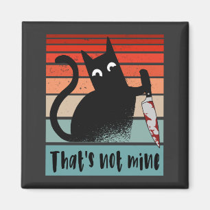 That’s not mine, Innocent Cat with knife Postcard Magnet