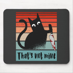 That’s not mine, Innocent Cat with knife Postcard  Mouse Mat