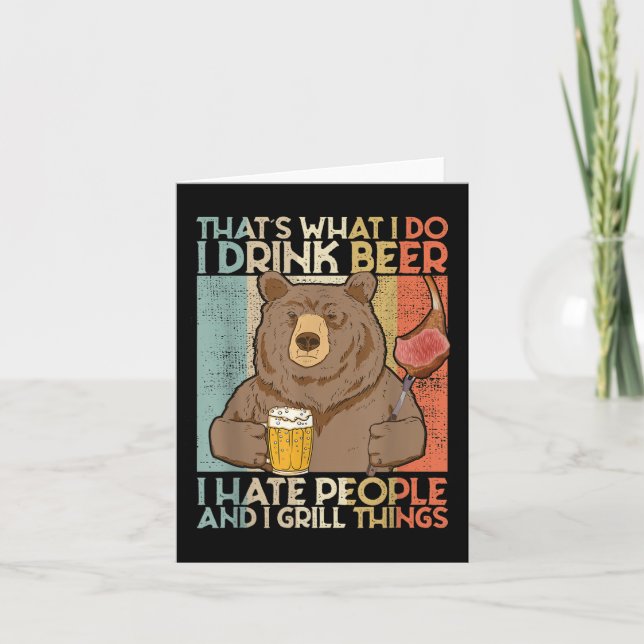 That´s What I Do I Drink Grill Things Funny Bbq Pi Card (Front)