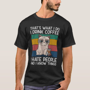 That s What I Do I Hate People Funny Vintage Cat T T-Shirt