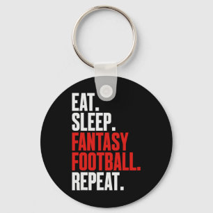That Says eat Sleep Fantasy Football Repeat' Key Ring