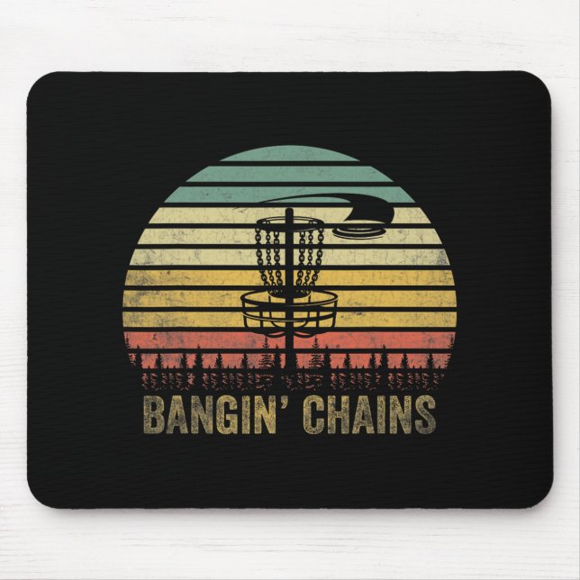 That Says Ngin' Chains - Disc Golf Retro Sunset  Mouse Mat (Front)