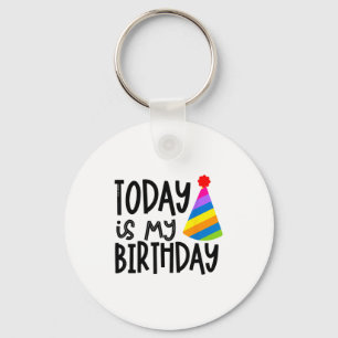That Says Today Is My Birthday - Party Hat Design  Key Ring