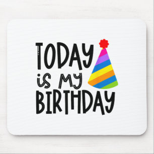 That Says Today Is My Birthday - Party Hat Design  Mouse Mat