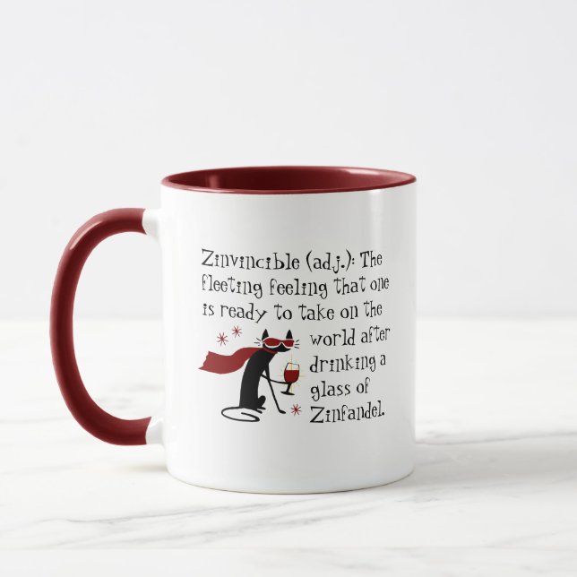 That Zinvincible Feeling Funny Zin Wine Quote Mug (Left)