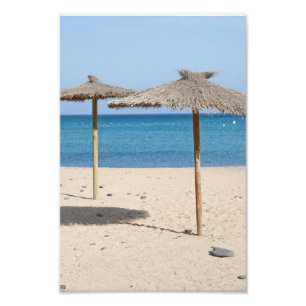 Thatch Beach Umbrellas Photo Print