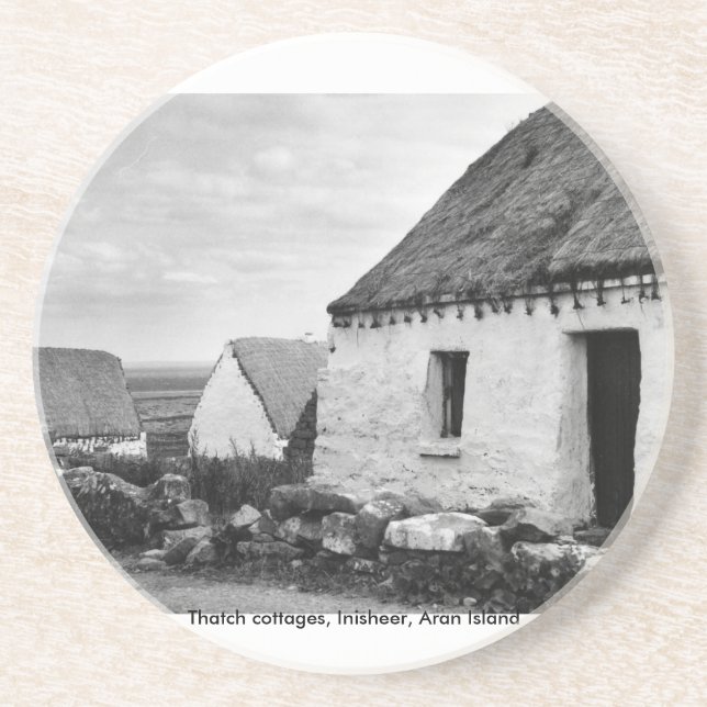 Thatch Cottages, Aran Islands Ireland Coaster (Front)