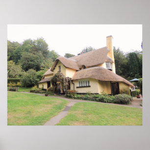 Thatched Cottage in Selworthy Poster