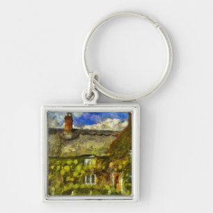 Thatched Cottage Van Gogh Key Ring