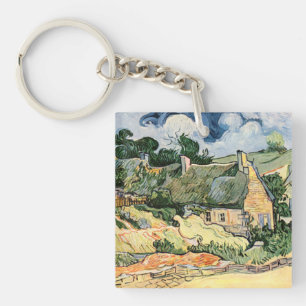 Thatched Cottages at Cordevill Vincent  van Gogh   Key Ring