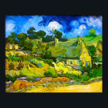 Thatched Cottages at Cordeville (van Gogh) Poster<br><div class="desc">Another masterwork by Vincent van Gogh This masterful Van Gogh painting is sure to find favor with any art lover who has interest in the impressionist movement. By the way, Van Gogh paintings look fantastic in a slightly darkened room with a small overhead spot. We've applied over 25 years of...</div>