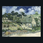 Thatched Cottages at Cordeville, Vincent van Gogh Poster<br><div class="desc">Thatched Cottages at Cordeville,  1890 by Vincent Van Gogh. 
This picture was painted during the artist's most frenetic creative period,  a few weeks before his tragic death.</div>