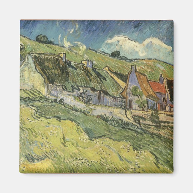 Thatched Cottages by Vincent van Gogh Magnet (Front)