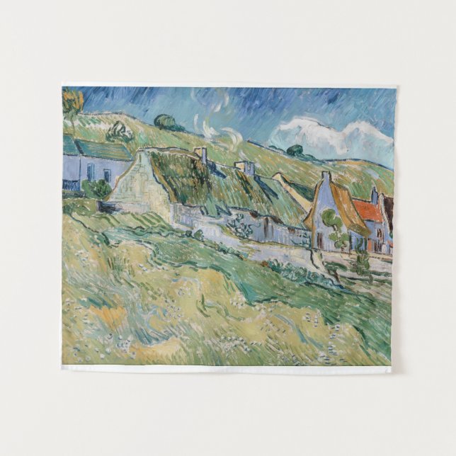 Thatched Cottages by Vincent van Gogh Tapestry (Front (Horizontal))