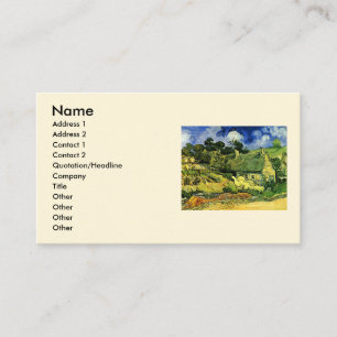 Thatched Cottages, Cordeville by Vincent van Gogh Business Card