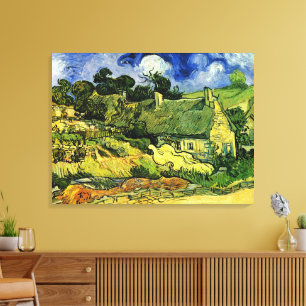 Thatched Cottages, Cordeville by Vincent van Gogh Canvas Print